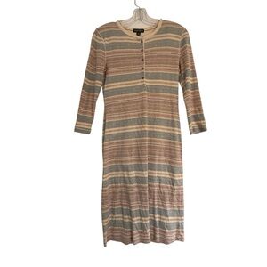 Lauren Ralph Lauren Long Sleeve Striped T-Shirt Dress Henley Size Small‎